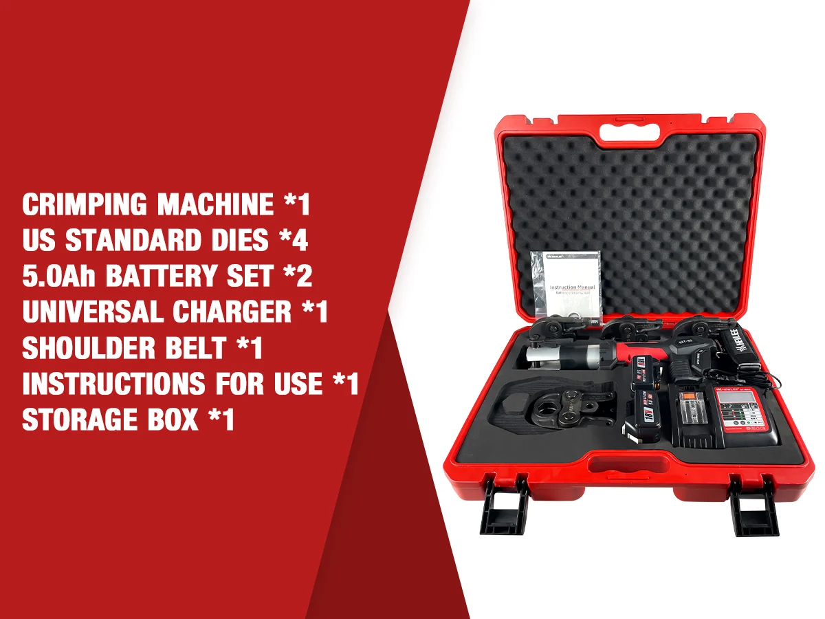 HZT-50 zasilany akumulatorem hydrauliczne elektryczne narzędzie do zaciskania rur hydrauliczne rury miedziane Pex zestaw narzędzi do zaciskania rur