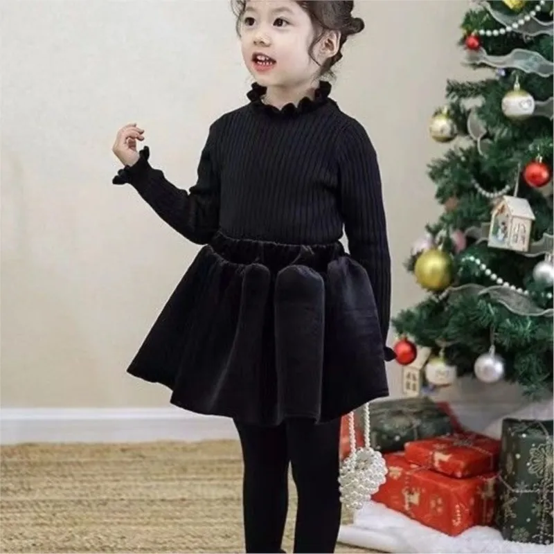 Baby Girl Princess Warm Christmas Velvet Skirt Infant Toddler Child Skirt Spring Autumn Winter Xmas New Year Baby Clothes 1-10Y