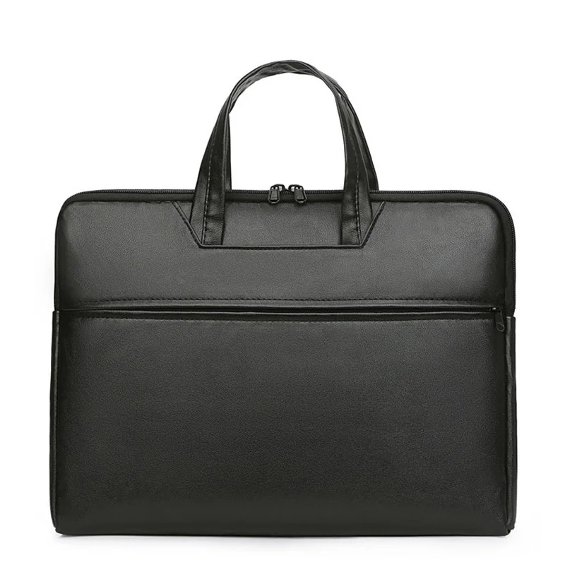 

Briefcase Pu Leather Men Handbag Shoulder Bag Laptop Office Bag Business Crossbody Black Documents Portfolio Bag Designer