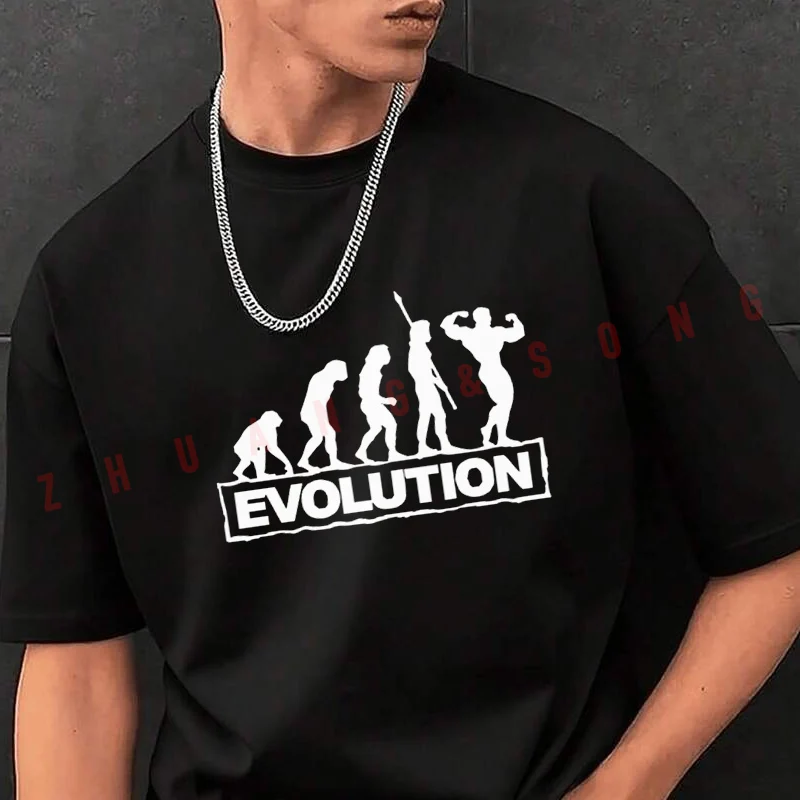 

Футболка Weight Training Evolution для мужчин, черная, новая, в стиле хип-хоп, с круглым вырезом, повседневная футболка