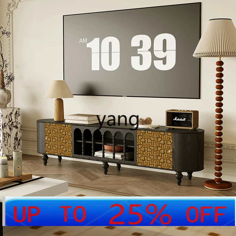 LH  antique living room TV cabinet geometric pattern storage side cabinet