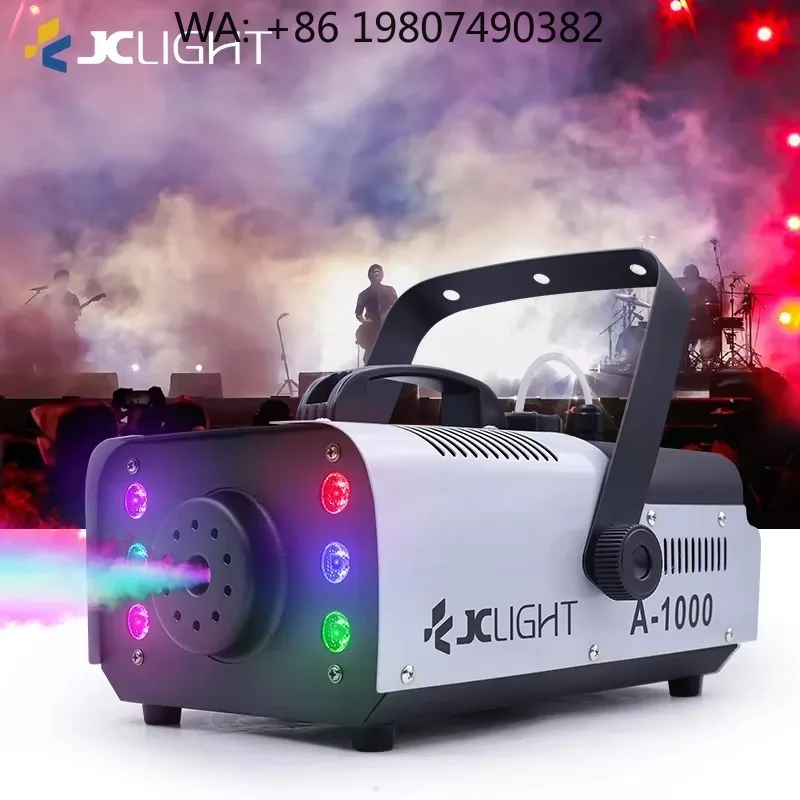 1000W RGB 3IN1 LED Fog  6PCS Beads Color Smoke Projector for Wedding Party Stage Decoration Ambience FX Gear