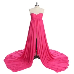 Hot Pink Maternity Dresses Photoshoot Chiffon Flying Maternity Dresses for Photography YW231040