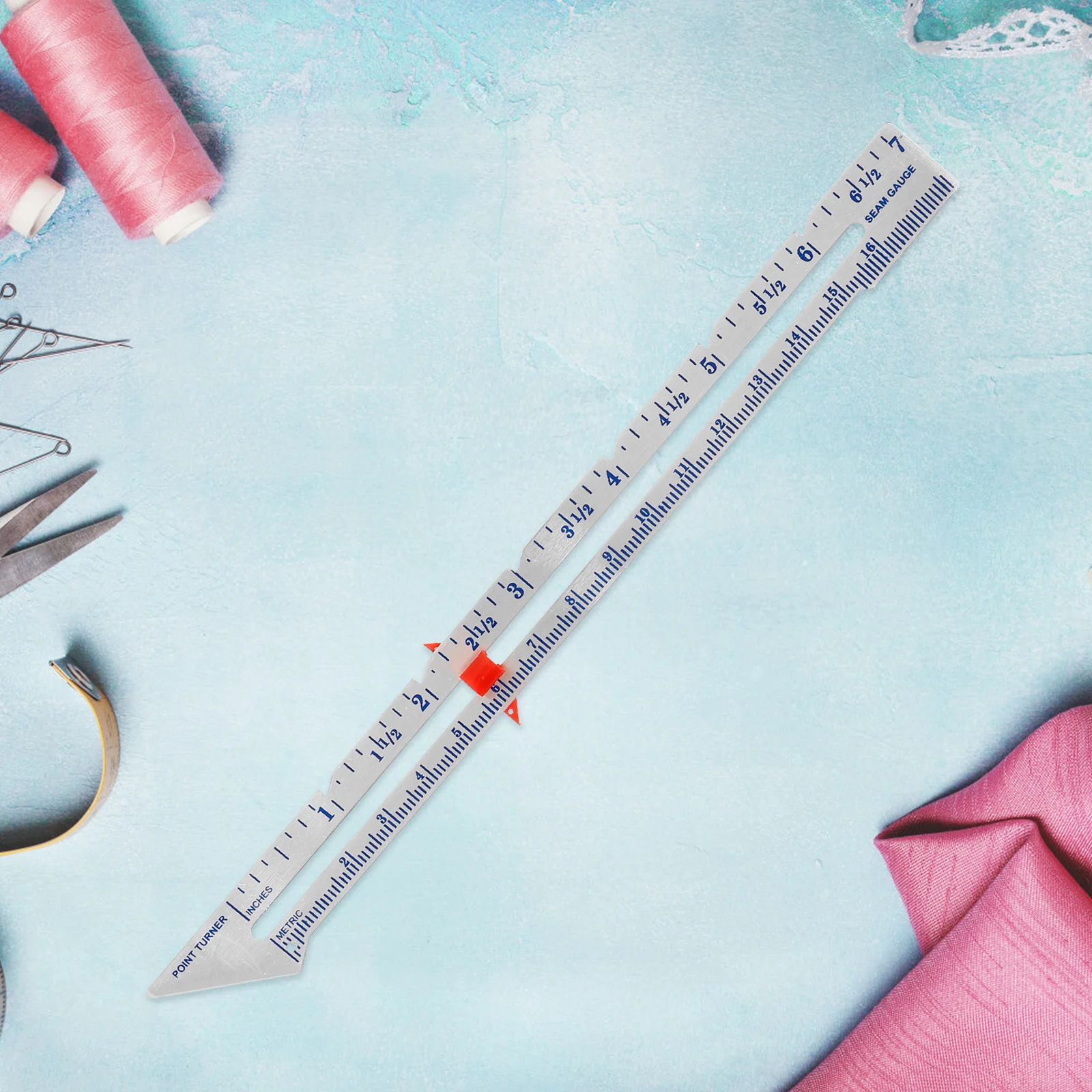 لتقوم بها بنفسك الخياطة مقياس اللحف حاكم المعادن انزلاق قياس قياس النسيج حاكم التماس صياغة اللحف أداة للخياطين الهواة #2