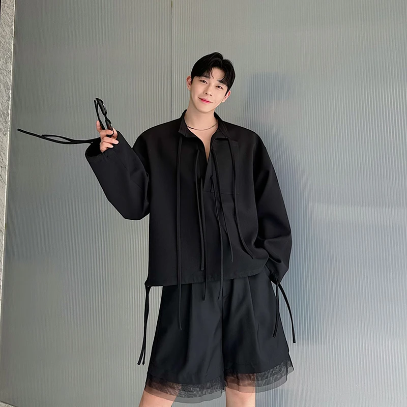 

Sli Dstring Hoodie with Multiple Saes Trendy Haome Open Front Jaet Loose Fit Polyester Fabric All Seasons