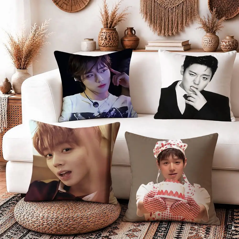 K-POP Wink Boy P-Park J-Ji-hoon Square Sofa Pillow Cover Solid Color Living Room Home Decor Cushion Case