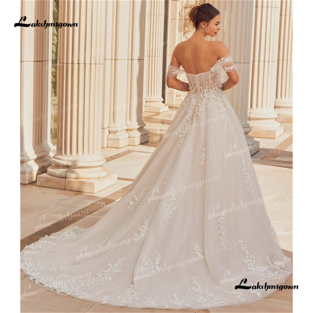 Lakshmigown Strapless A Line Wedding Dress 2025 Lace Court Train Custom Made Wedding Gownvestidos de boda para fiestas웨딩드레스sukni