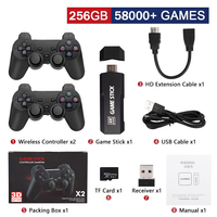 Gd10 Game Stick 256g 4k Hd Video Game Console Double Wireless 2.4g Controller Retro Console 58000 Games For Psp Birthday Gift