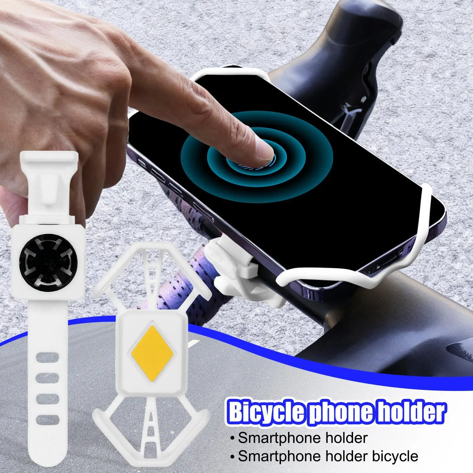 

Bike Phone Holder Shockproof Absorbent Silicone Clip Mount for Bicycle Handlebar Cycling Commuting Touring Racing Travel