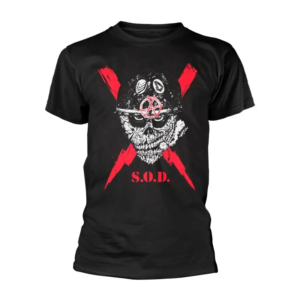 S.O.D. (STORMTROOPERS OF DEATH) - SCRAWLED LIGHTNING BLACK T-Shirt Small   T-shirts for Tees  tops Unisex Summer Short Sleeve