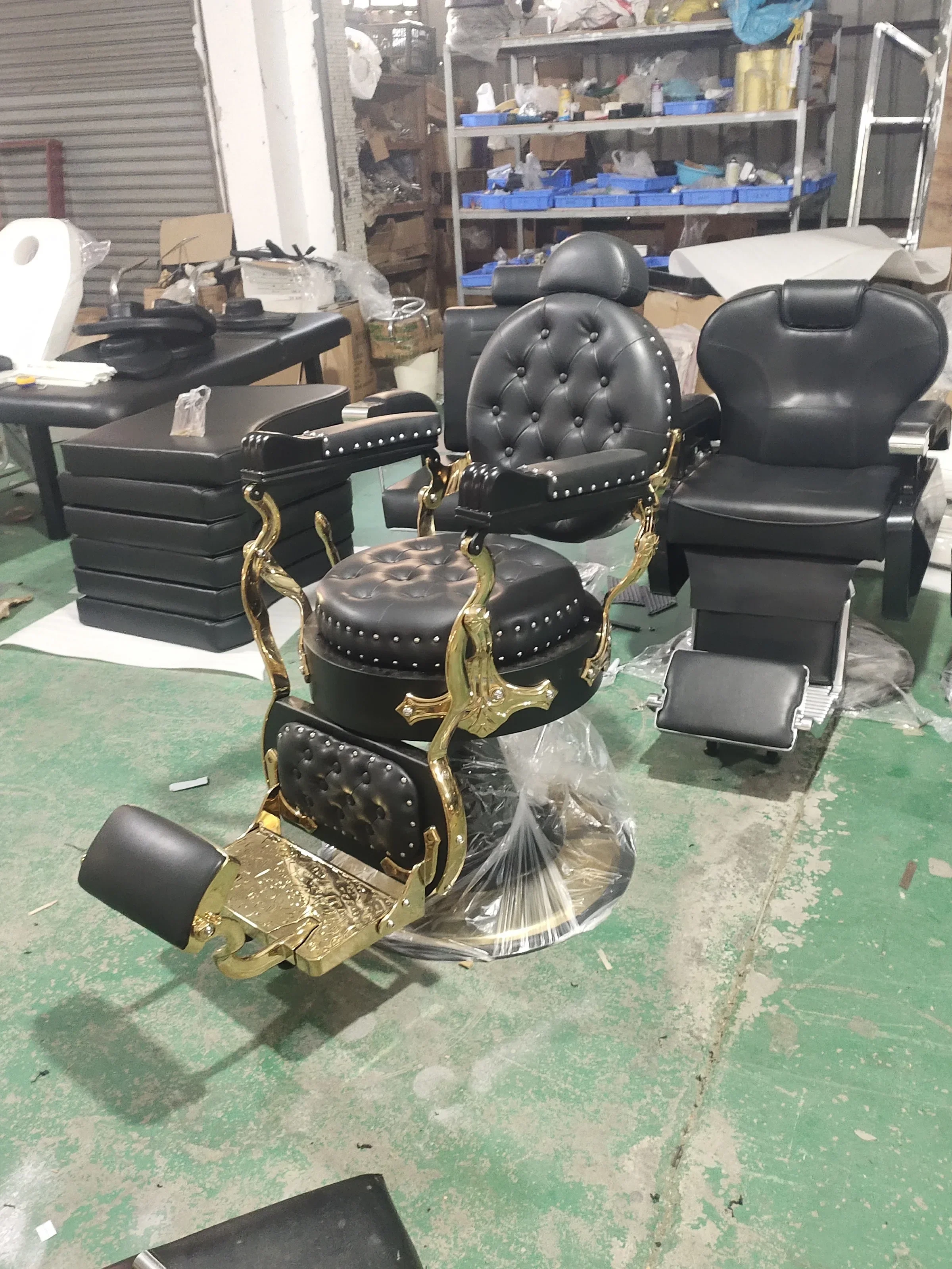 2026 2023 New Arrival Very Beautiful Solid Wood Hand Black & Gold Shampoo Bowl Washing Salon Shampoo Chair