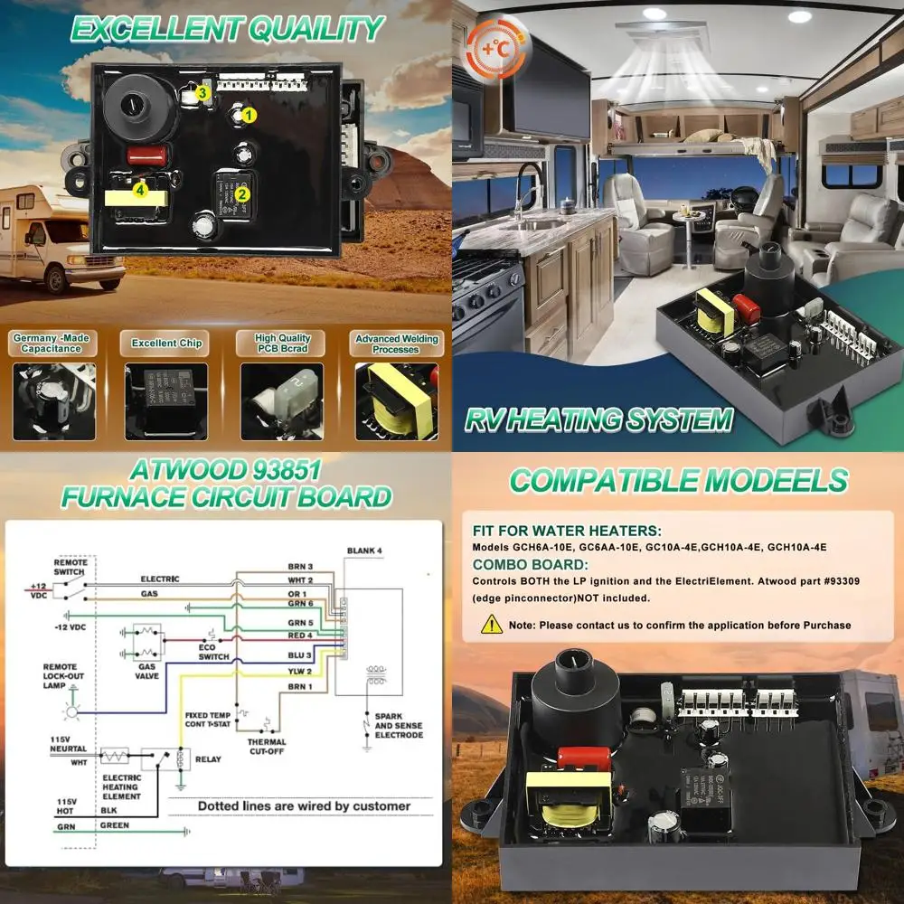 

91365 Плата управления водонагревателем для автодома, подходит для платы управления Atwood Dometic SVC, для GCH6A-10E, GC6AA-10E, GC10A-4E, GCH10A