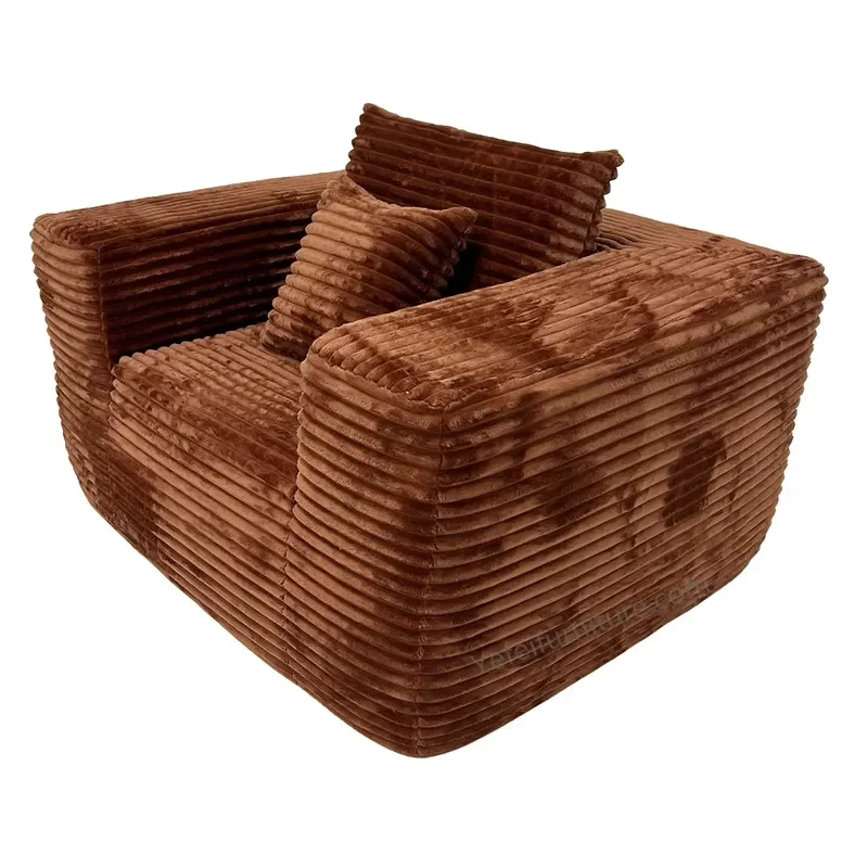 2026 Hot Sale Single Seat Upholstered Modern Multi-Purpose Vacuum Compressed Lazy Boneless Sofa Chair Soft Couch Small