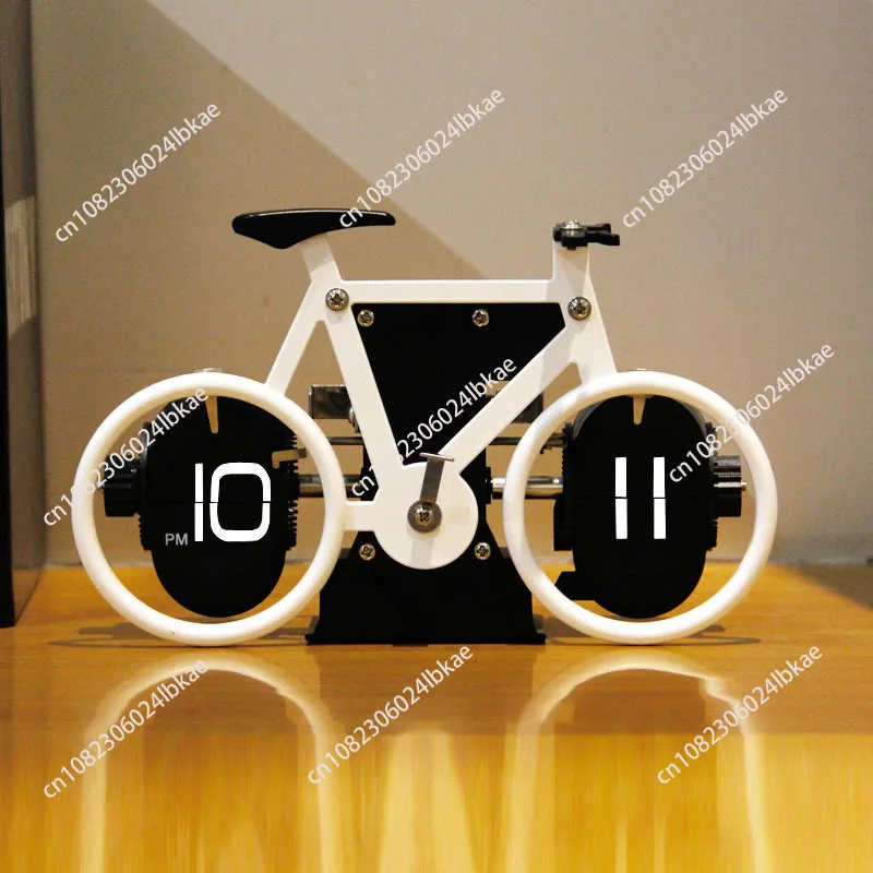 Flip Clock Bicycle Shaped Retro Flip Down Clock 12 Hour AM/PM Show Big Number Clock For HomeOffice Decor