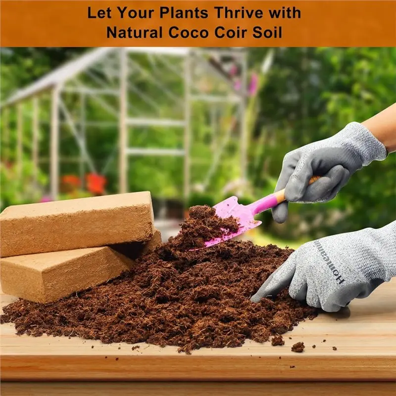PZHI 3 Pack for Coco Coir Bricks for Plants, Organic Coconut Fiber Substrate with Low PH & EC, Gardening Soil