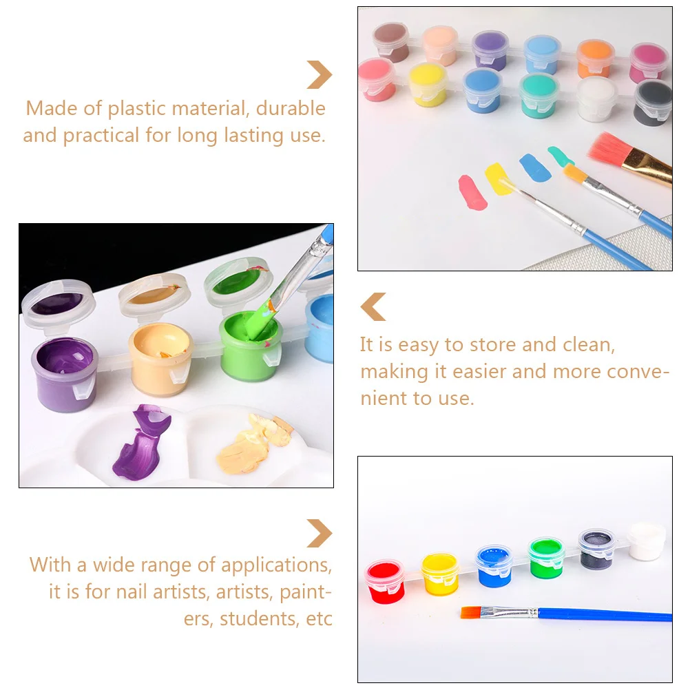 25 pcs Pigment Box Plastic Storage Case For Watercolor Paint Organizer Art Supplies Container Compartments Color Box Pigment