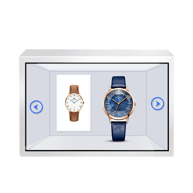 3D Display showcase 43 Inch Interactive Transparent LCD Advertising Cabinet