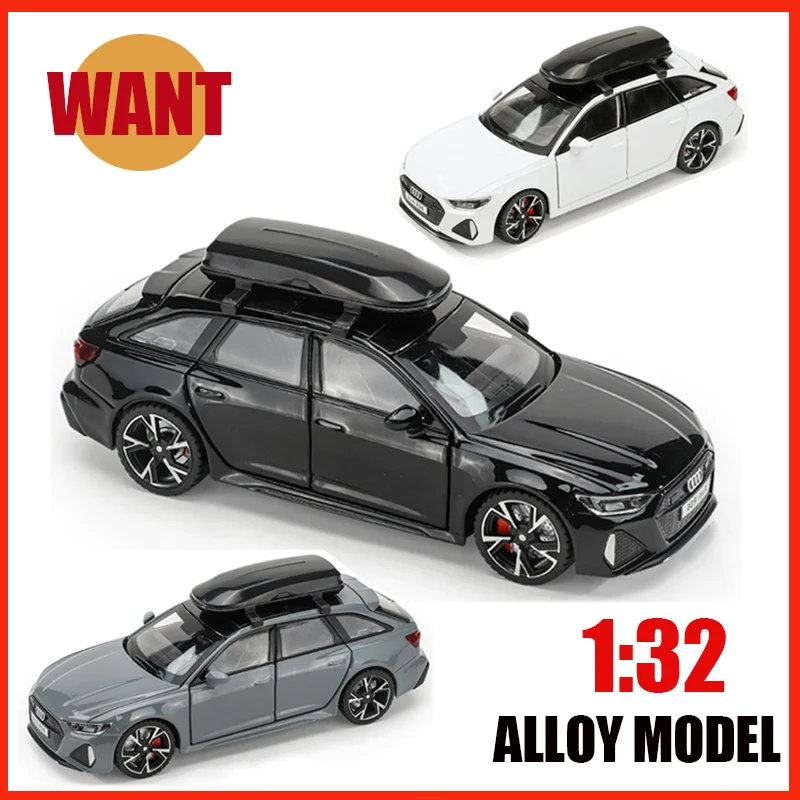 

1:32 RS6 Station Wagon Die Cast Alloy Metel Cars Toy Exquisite Model Hot Wheels Simulation Sound Light Kid Birthday Christmas Gi