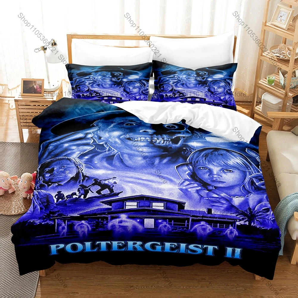 Classic Horror Poltergeist Duvet Cover + 2 Pillowcases, Unique Design Soft Bedding for Room Decoration
