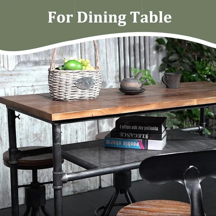 Conjunto de 2 bancos de bar rústicos industriais com altura ajustável de 24 a 30 polegadas, base giratória de metal e balcão superior de madeira e