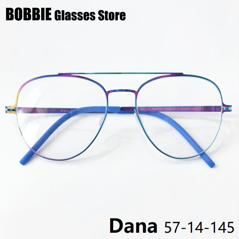 

Pilot Style Glasses Frame Men Screwless Ultra Light Thin Large Eyeglasses Eyewear Fashion Double Beam Germany Brand Design Dana