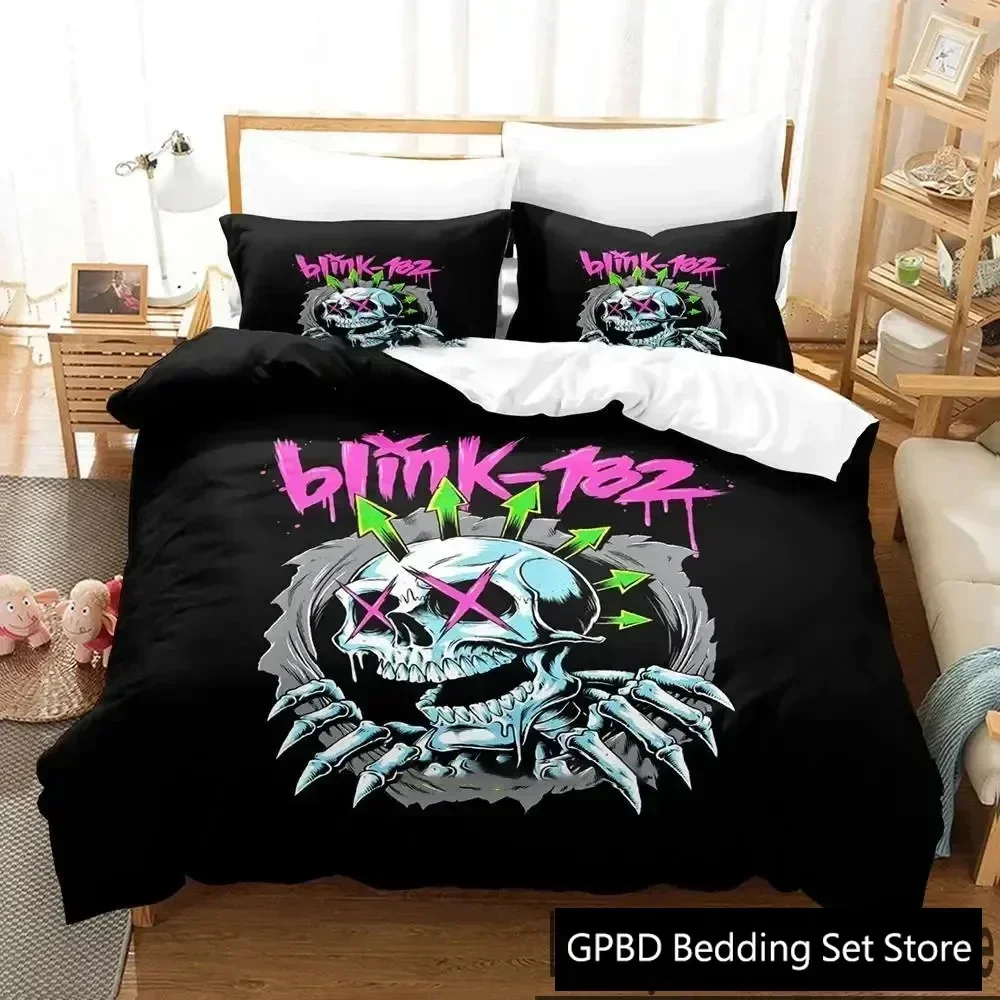 3D Print Blink-182 Bedding Set 3D Printed Suitable for Bedroom Duvet Cover Set With Pillowcases Kids Home Textile