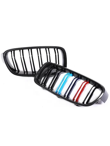 Imagen 2 del producto Rejilla de carreras de reacondicionamiento frontal, fibra de carbono, Color M, riñón para BMW Serie 3 F30 F31 F35 2012-2019 320i 328i 330i, accesorios