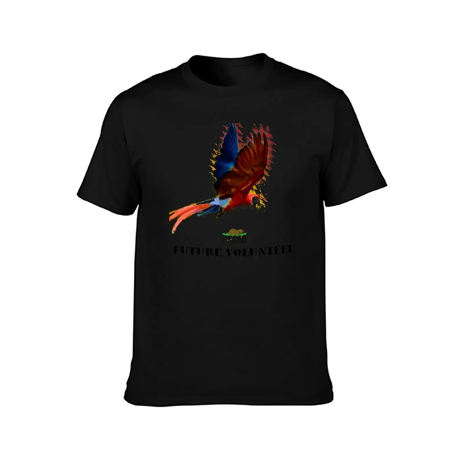 Future volunteer: macaw T-Shirt, Summer Casual Cotton Tee, Oversized Streetwear Tops, Vintage Graphic Print, Unisex Men Women