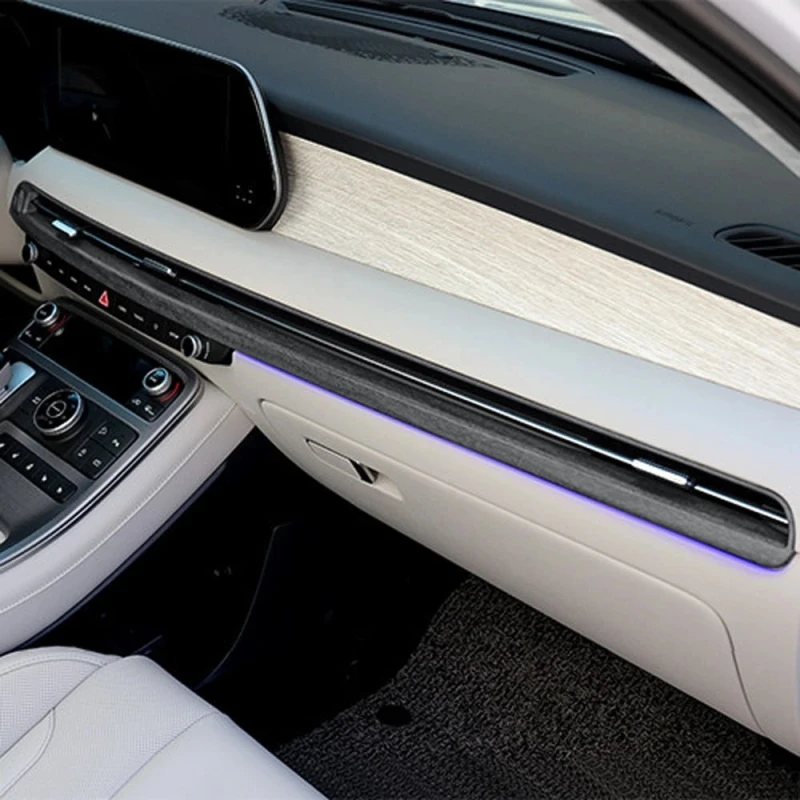 For Hyundai Palisade 2019-2023 ABS carbon Wood  Interior Dashboard Air Conditioner Regulation Center Trim Air Vent panle Frame