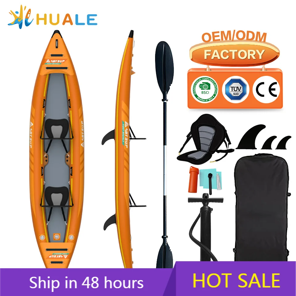 Factory Custom 2‑Person Drop‑Stitch Floor Inflatable Fishing Kayak Lightweight Stable for River Lake Drifting OEM Wholesale