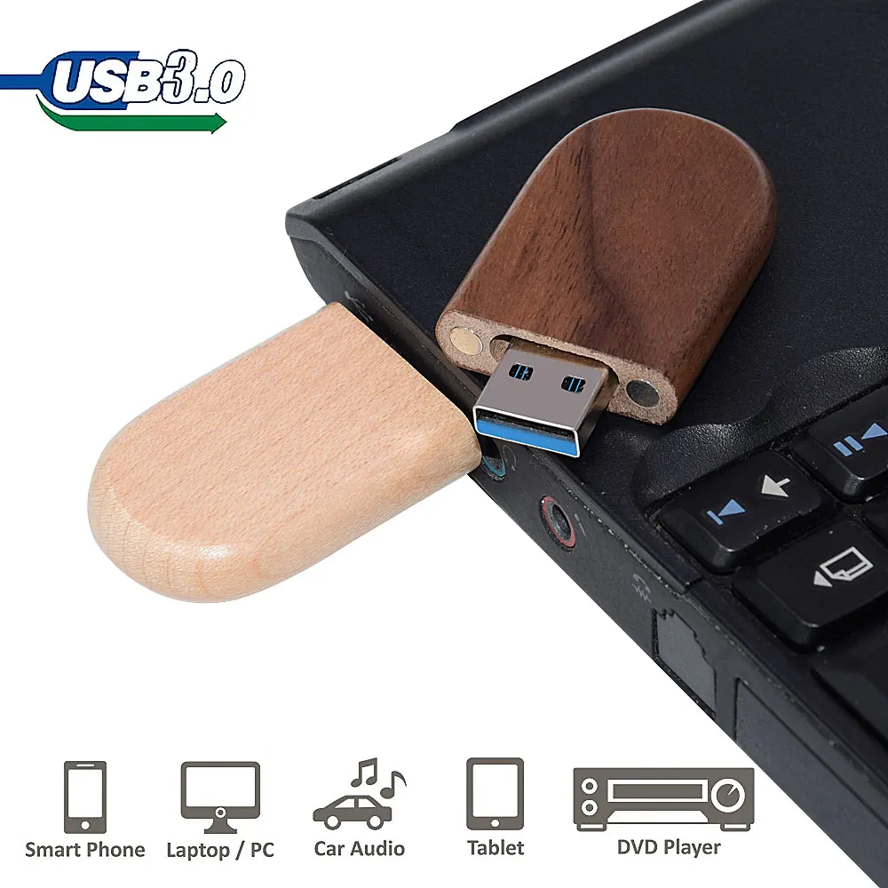 Exquisite Wooden+Box USB Flash Drive High-speed Pendrive 128GB 64GB 32GB 16GB 4GB U Disk Memory Stick Wedding Photography Gift