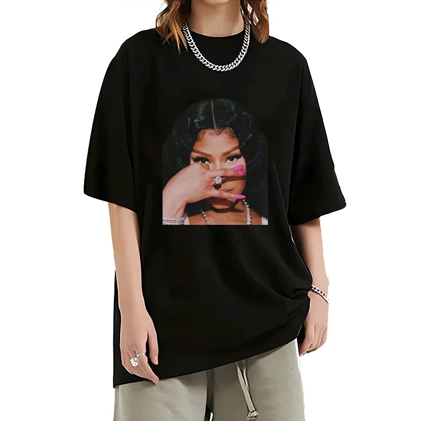 Nicki Minaj Vintage Unisex Graphic print T shirt 2024 Men Women Hip Hop streetwear Loose Tops short sleeve Pure Cotton T-shirts