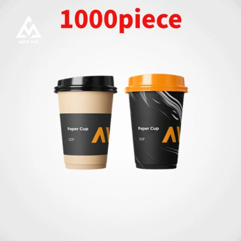 

10 00piece.Custom.Custom Paper Cup Printed Disposable Recyclable Single Double Ripple Wall Cafe Paper Cups With Lids Hot Dri