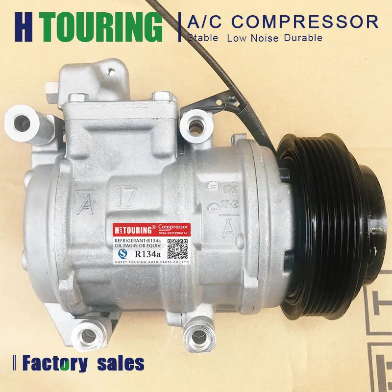 AC Air Conditioner Compressor for SsangYong Actyon 2.0L 2.3L 2005-2010 Kyron 2.0L 2.7L 2012 DF17 12 OEM 66523-00311 6652300311