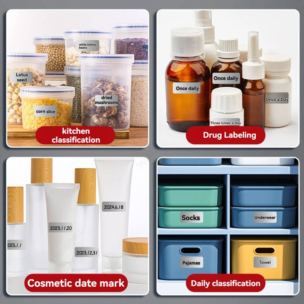 Waterproof Removable Adhesive Labels in 160-600Pcs, Perfect for Freezer Food Storage, Home Arrangement and Office Organizing