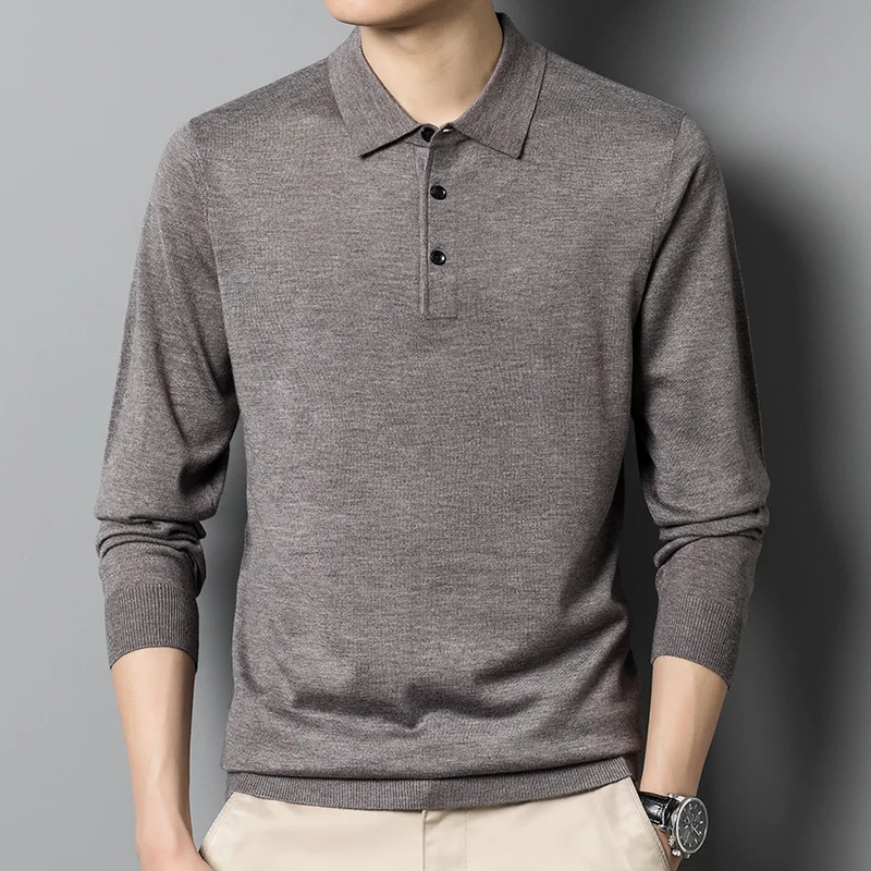 ربيع شتاء موضة سترة غير رسمية الأعمال منتصف العمر الرجال تي شيرت بطية صدر السترة أسفل متماسكة سترة Harajuku الضلع أسفل سوينغ القمم