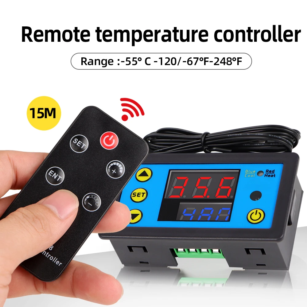 ZFX-W1608 Temperature Controller DC12V Digital Thermostat  Remote Control Microcomputer Freezer Temp Controller with NTC Sensor