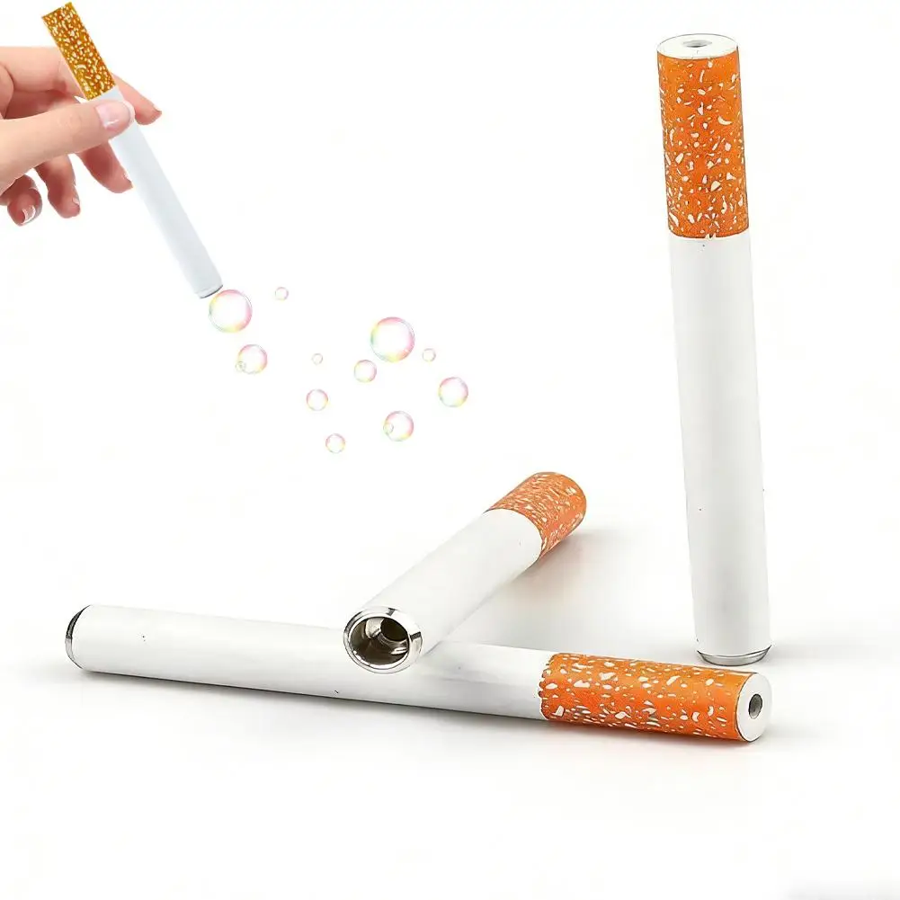 1/2/3/5/10Pcs Funny Cigarette Bubble Toy With Bubble Liquid Metal Smoking Machine Outdoor Portable Toy Smoking Accessories
