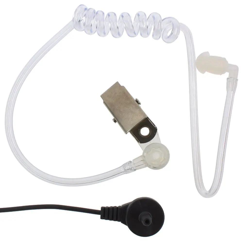 Bouchons d'oreille de remplacement avec clip en métal, bobine transparente, tube d'air acoustique, talkie-walking radio bidirectionnelle, casque d'écouteur perforé