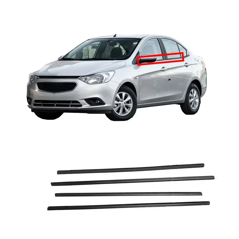 

4 Pieces Outside Window Glass Rubber for Chevrolet Sail Sedan 2015-2020 Weatherstrip for Glass Outer Laminate Rubber Strip