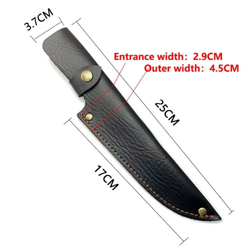 1 Piece PU Leather Material Outdoor Small Straight Knife Sheath Scabbard Leather Case Pants With Brass Buckle