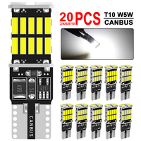 2/4/10/20 PCS CANBUS T10 W5W LED Bulb For Car Interior Dome Trunk License Plate Wedge Side Lights 12V 24V 4014-26SMD 6500K White
