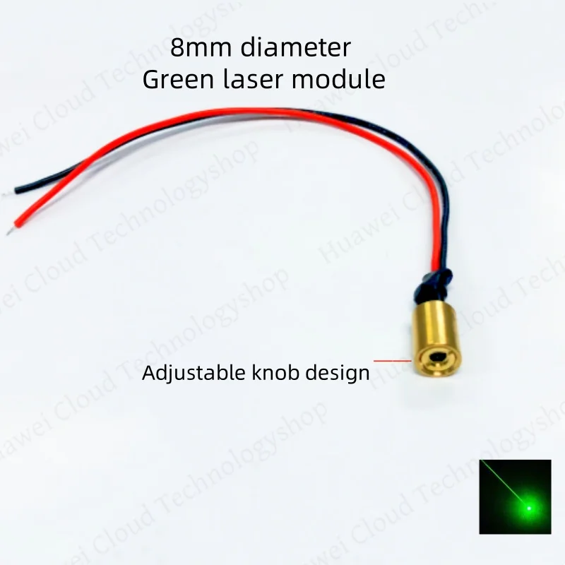 Лазерный модуль зеленого света 10 МВт, лазерная головка зеленой точки 6 мм/8 мм/12 мм, лазерное устройство зеленого света, лазерный луч