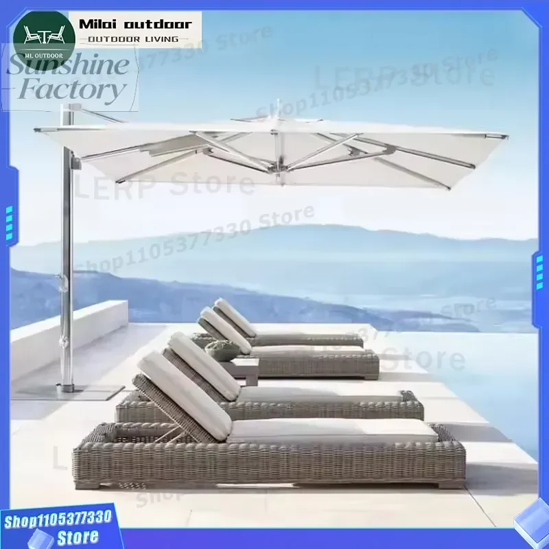 Outdoor Villa Terrace Garden Roman Umbrella Square Sun Umbrella Terrace Furniture Aluminum Frame Beach Umbrella