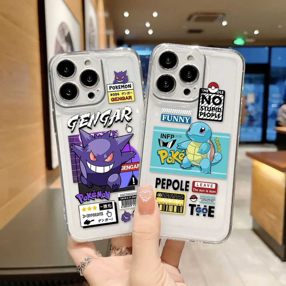 

P-Pokémon Gengar Tortoise Custom Phone Case For Xiaomi POCO X7 X6 X5 X4 X3 NFC GT F3 F5 M4 M3 11 11T PRO LITE Clear Case Shell
