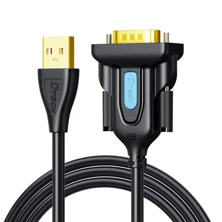 2PCS 고품질 USB To DB9 RS232 직렬 변환기 케이블 남성-남성 어댑터 데이터 케이블