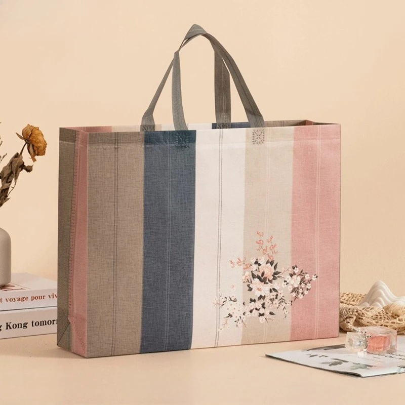 

Large Shopping Bag - Non-Woven Reusable Tote with Printed Patterns & Handles (Eco-Friendly Grocery Carrier & Shopping Solution)