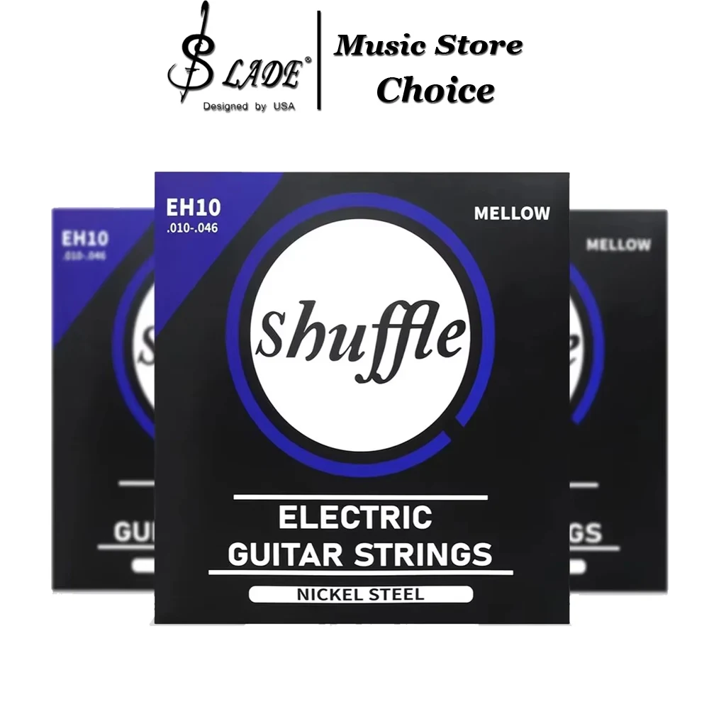 Shuffle EH10 Electric Guitar Strings 6 Strings Nickel Steel Mellow Anti-rust Coating Hexagonal Alloy Wire Electric Guitar String