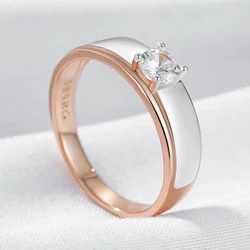 Wbmqda 585 Rose Gold Silver Color Mix Women's Rings Simple Fashion Wedding Proposal Engagement Jewelry