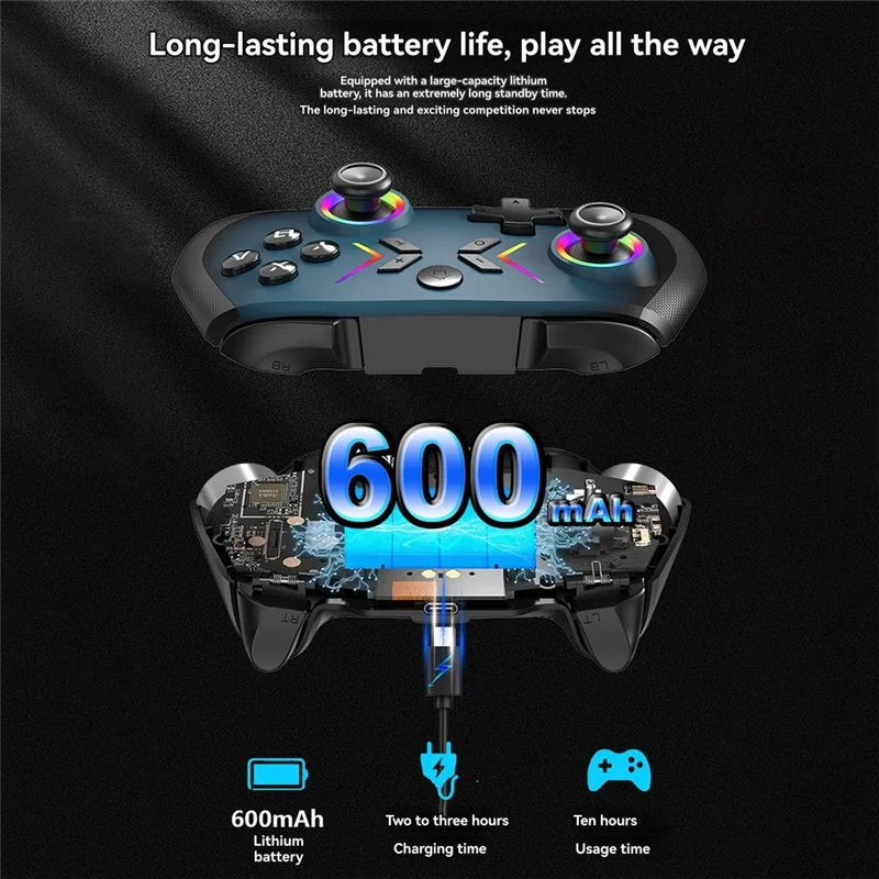 

ABSQ-Wireless Bluetooth Game Controller For Switch/Switch PRO/Switch Lite/PC/Mobile With Wake-Up Macro Programmable Gamepad C